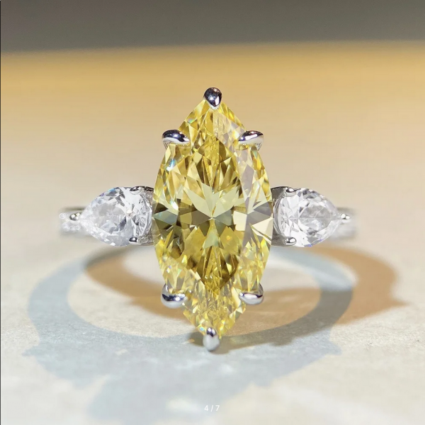 Women's white gold ring with diamonds